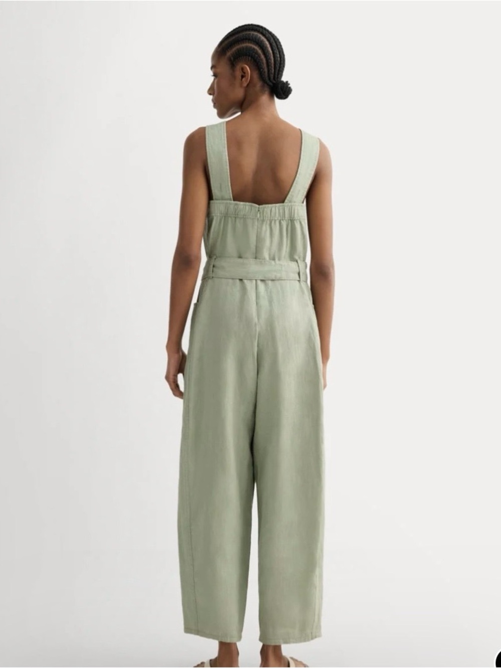 Everlane NWT Utility Coverall in Seagrass linen wide leg summer coastal beachy - Picture 2 of 11